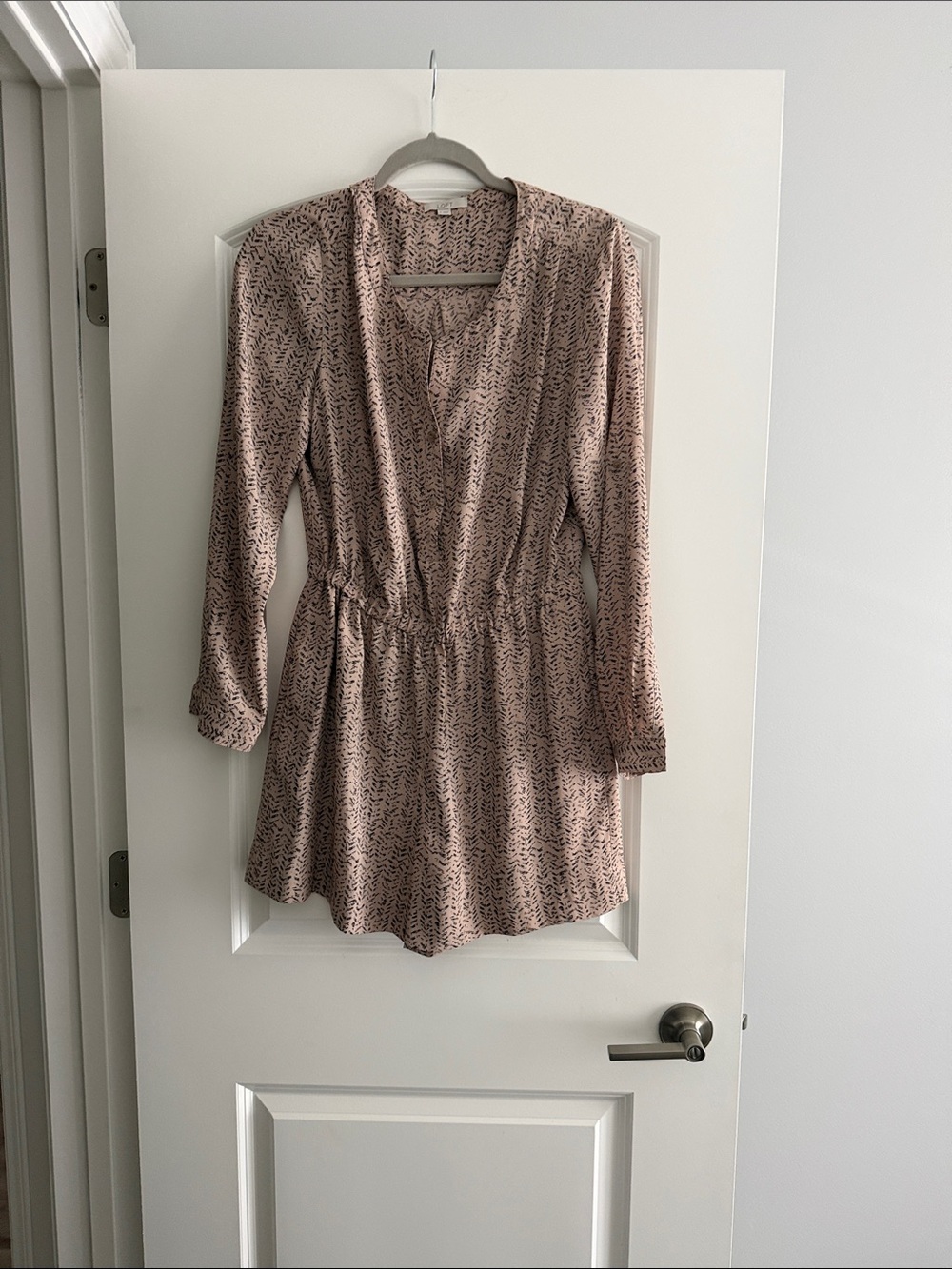 LOFT Pink Printed Long-Sleeve Romper
